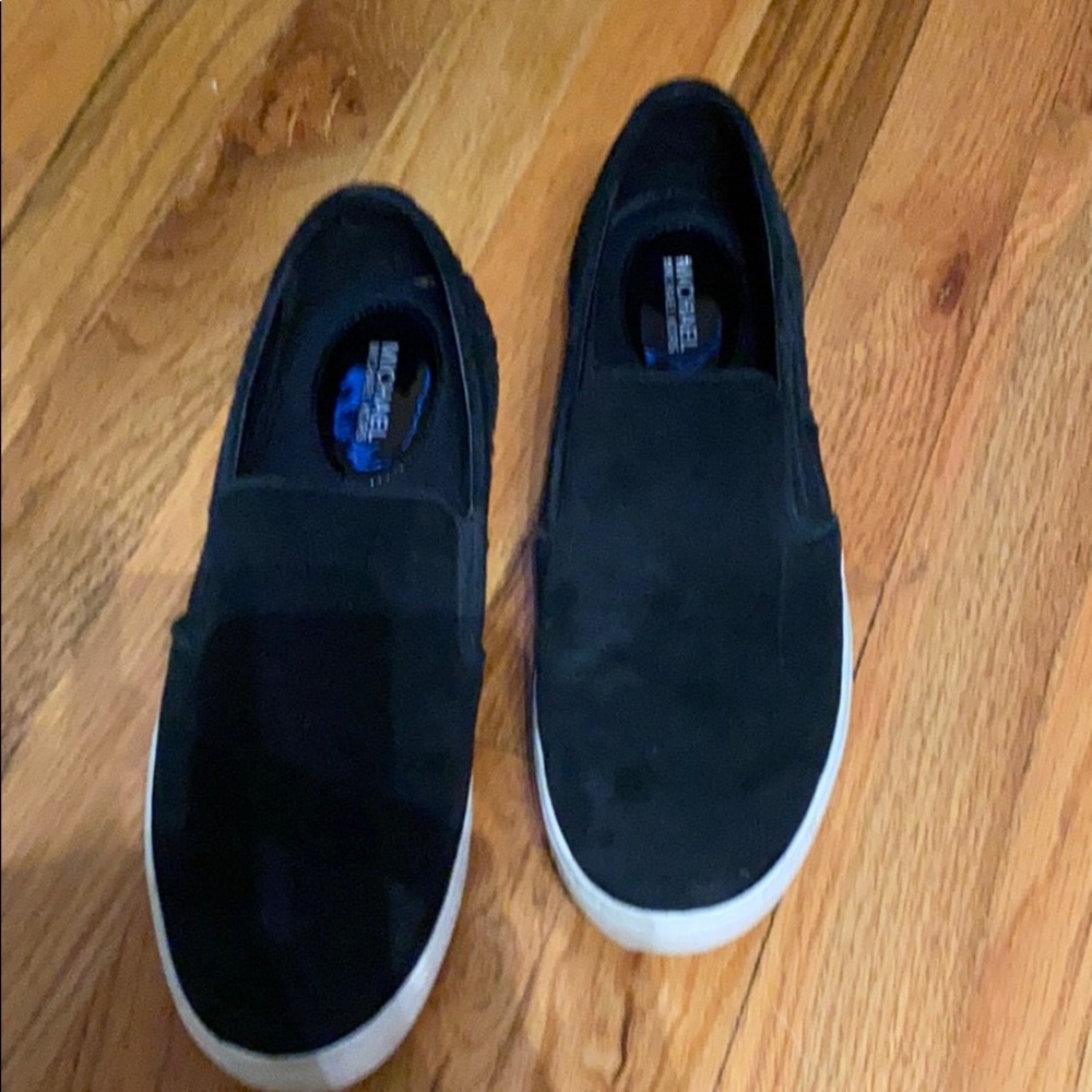 Michael Kors Black Suede Slip Ons Size 8.5